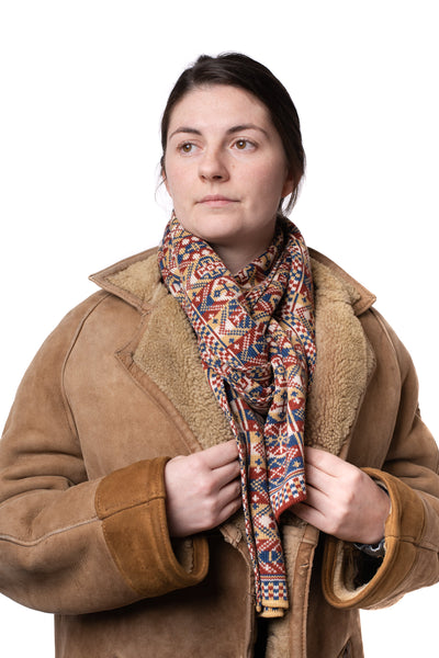 Design 4 - Thick Heritage Scarf with checkerboard design - BAKKA