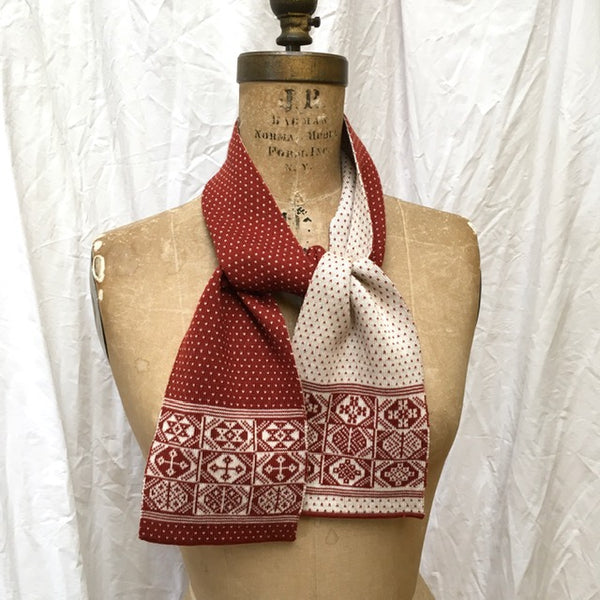 Design 4 - 2-colour Mini Scarf with polka dot centre - BAKKA