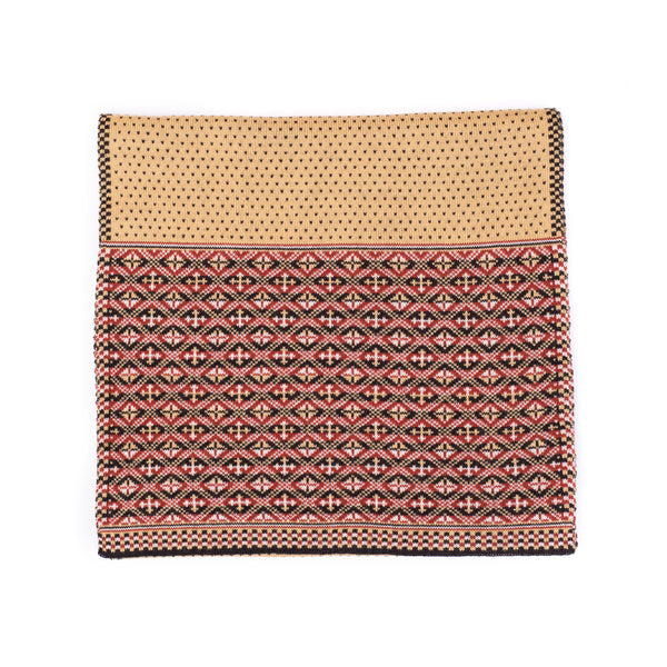 Design 4 - Heritage Scarf with Shetland black and flax centre - BAKKA