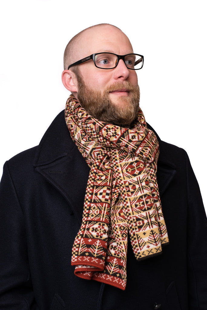 Design 7 - Thick Heritage Scarf with trees at ends - BAKKA